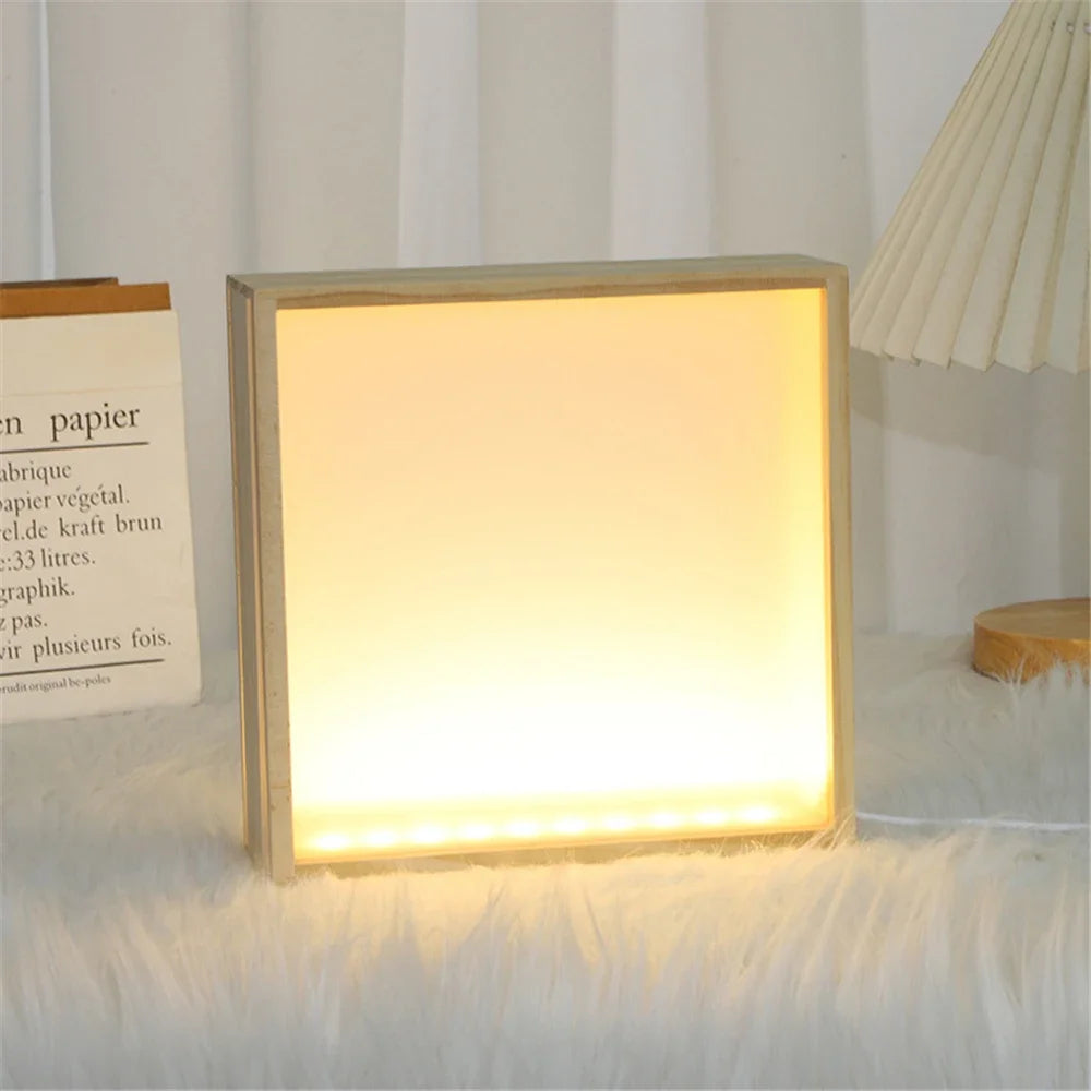 Cadre photo lumineux LED DIY en bois et acrylique de couleur rouge