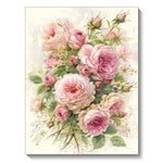 Peinture diamant rose fleur décoration murale salle à manger