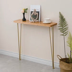 Table console étroite bois massif entrée gris clair