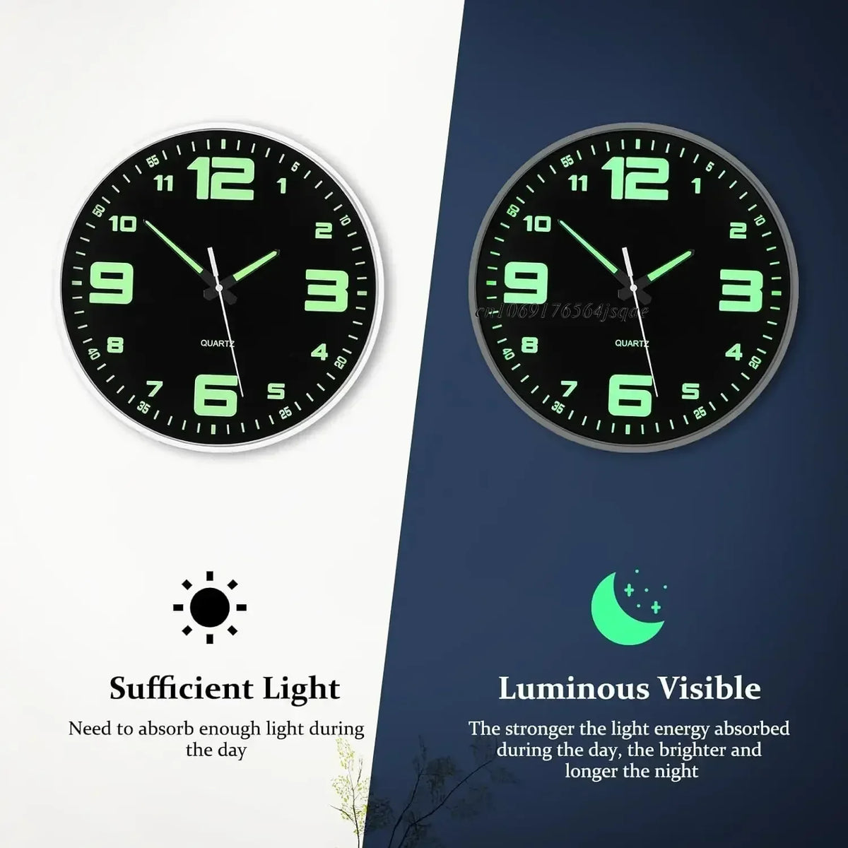 Horloge murale lumineuse café silencieuse sans tic-tac