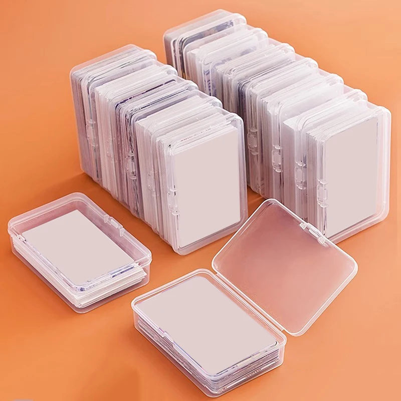 Boîte à cartes en plastique transparent avec couvercle