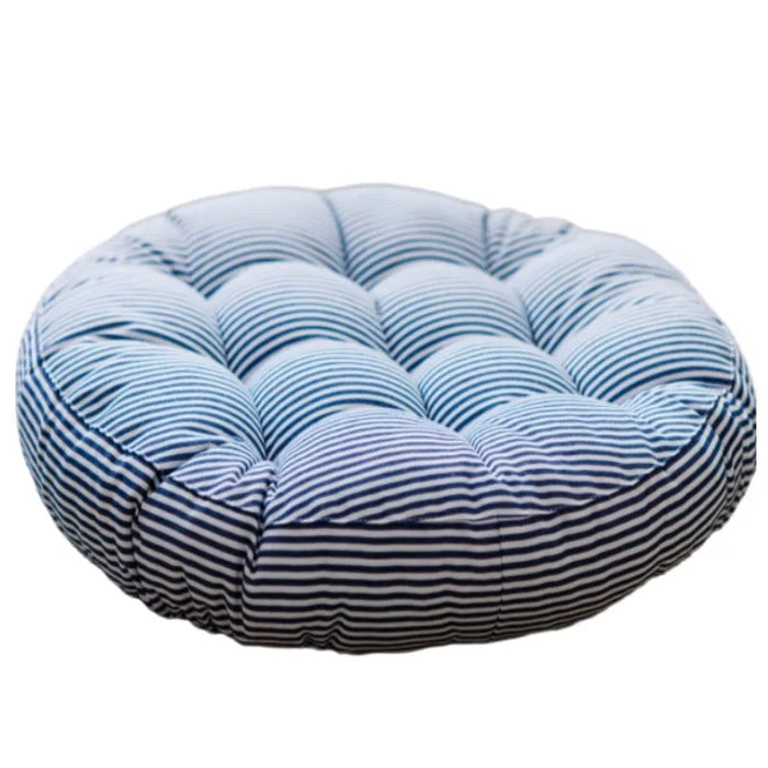 Coussin de sol rond en coton et lin pour méditation et yoga