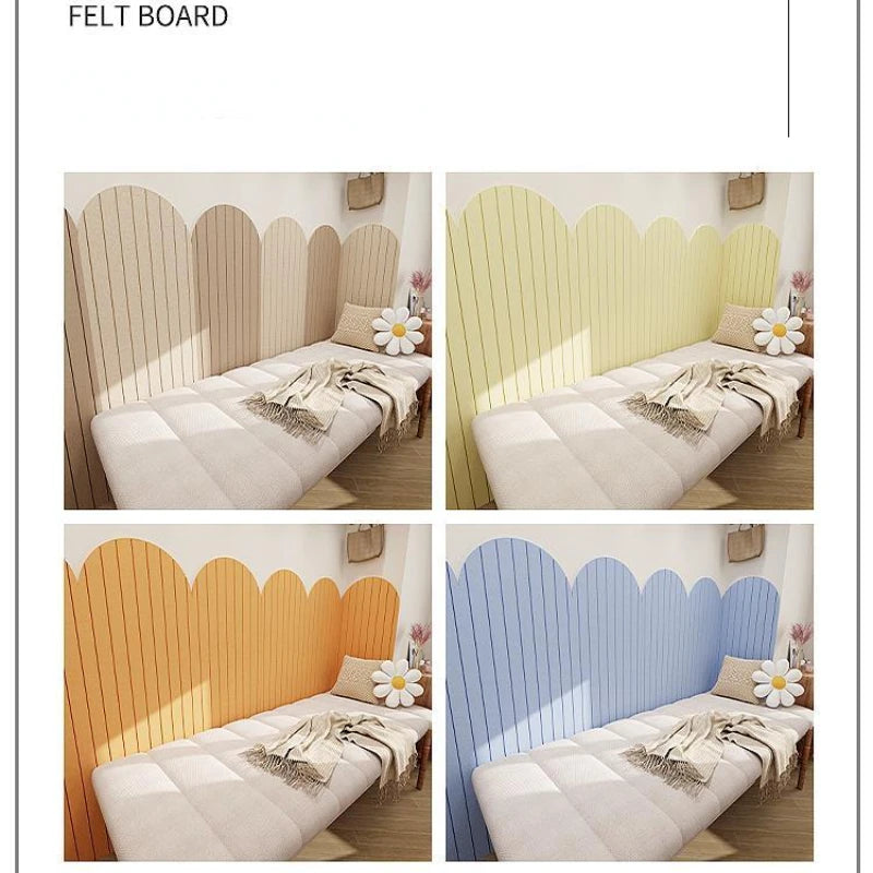 Installation du panneau feutre sur mur de chambre d'enfant
