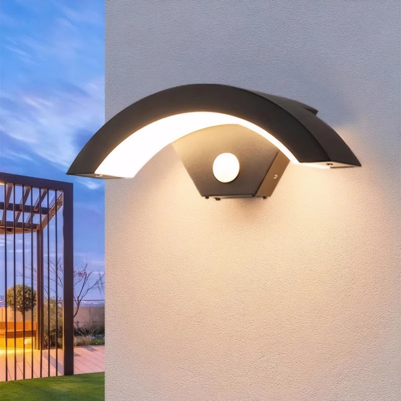 Applique murale extérieure aluminium noir avec détecteur de mouvement IP65