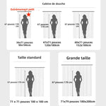 Détail des aimants inférieurs du rideau de douche transparent