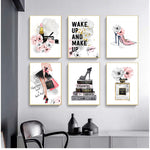Tableau mural floral moderne pour chambre de fille sur toile