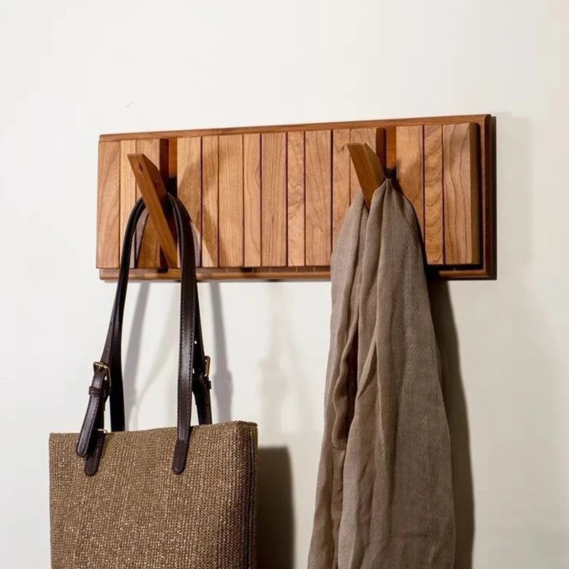 Porte-manteau mural design en bois pliable pour décoration intérieure