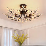 Plafonnier cristal noir design américain pour chambre cosy