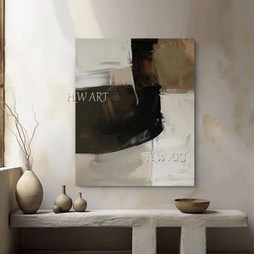 Tableau abstrait moderne sans cadre vue salon