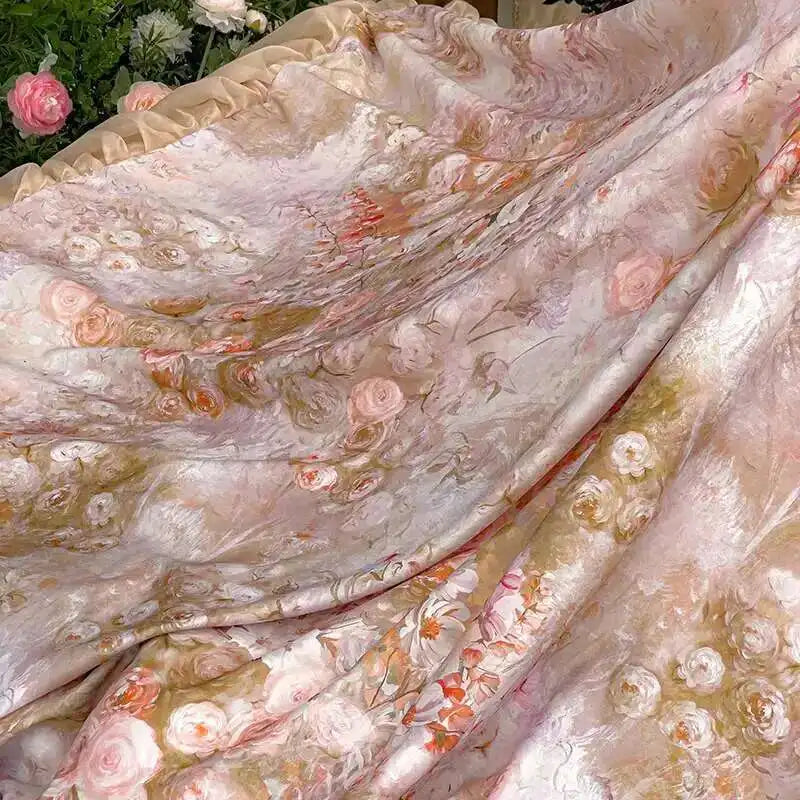 Housse de couette une place florale champagne