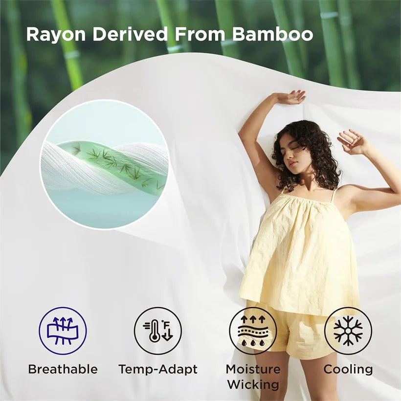 Housse de couette en bambou biologique couleur ivoire