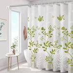 Rideau de douche à fleurs papillon vert imperméable