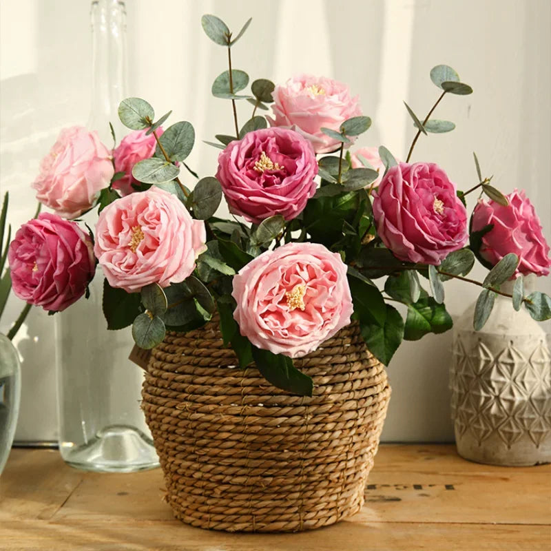 Rose artificielle hydratante 45cm en soie noire