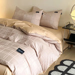 Chambre avec housse de couette jacquard luxe