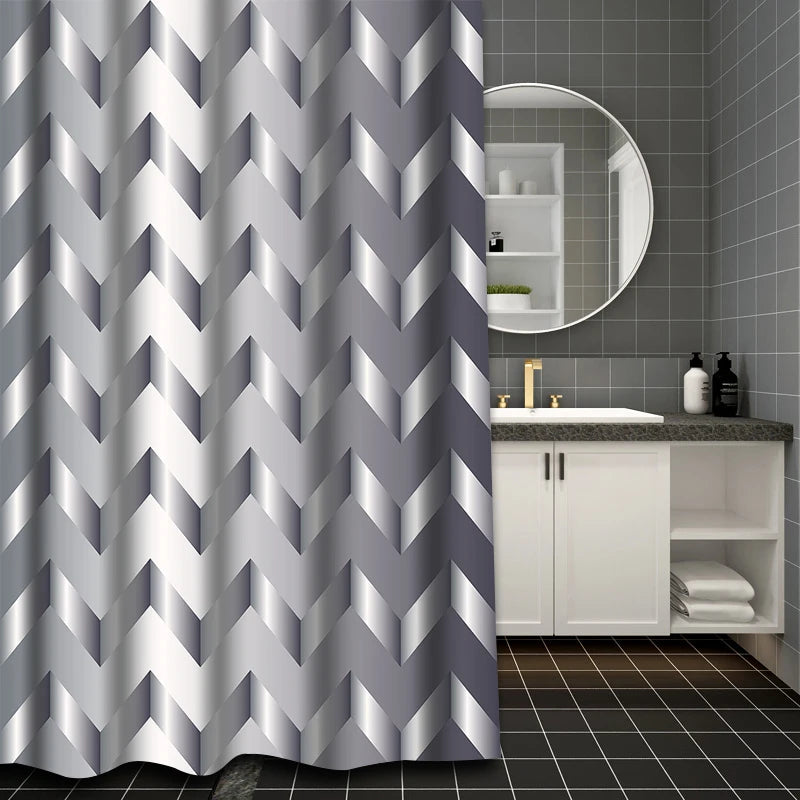 Rideau de douche de couleur gris argenté, idéal pour apporter une touche moderne et élégante à votre salle de bains. Ce rideau argenté reflète la lumière, créant une atmosphère chaleureuse et accueillante.
