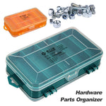 Boîte de rangement double face bleue transparente pour vis et outils