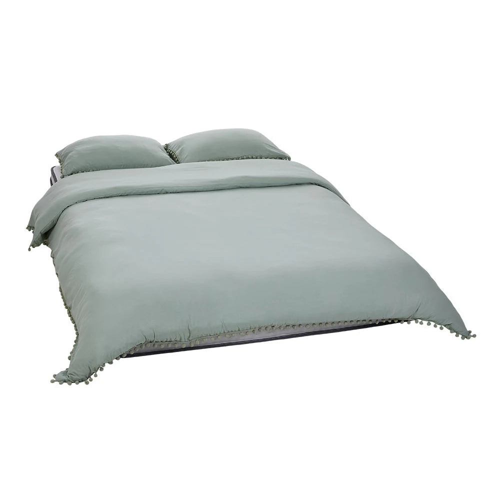 Housse de couette verte avec oreillers assortis