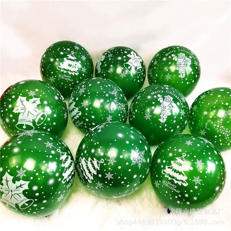 Ensemble de ballons verts et rouges pour fêtes de fin d'année