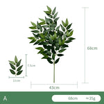Branche d'eucalyptus artificiel blanc lait 68 cm