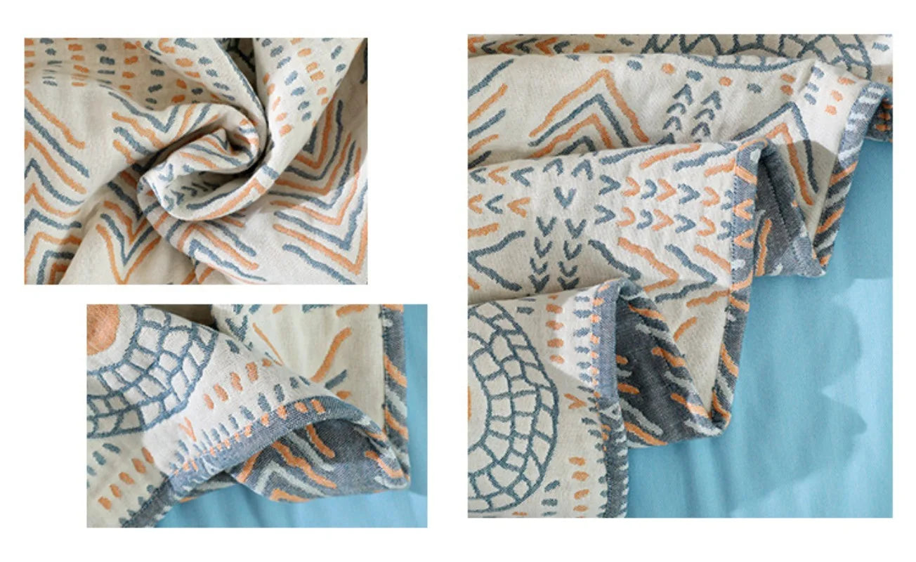 Couverture en coton pliée sur une chaise