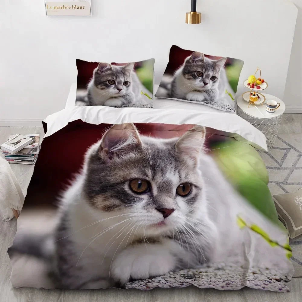 Housse de couette chat pour chambre enfant