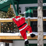 Père Noël escalade fenêtre vue de face