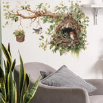 Décoration murale chambre adulte arbre oiseaux