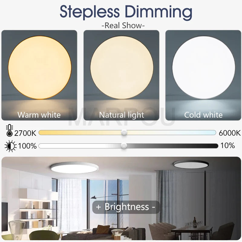 Plafonnier LED blanc avec télécommande