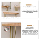 Table console étroite bois massif gris foncé