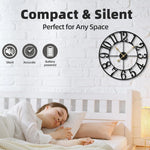 Horloge silencieuse sans tic-tac pour chambre à coucher