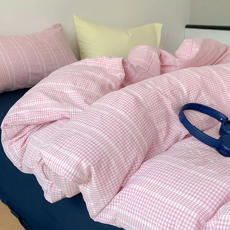 Housse de couette rayures coréennes pliée