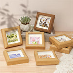 Cadre photo carré en bois blanc pour aquarelle enfants
