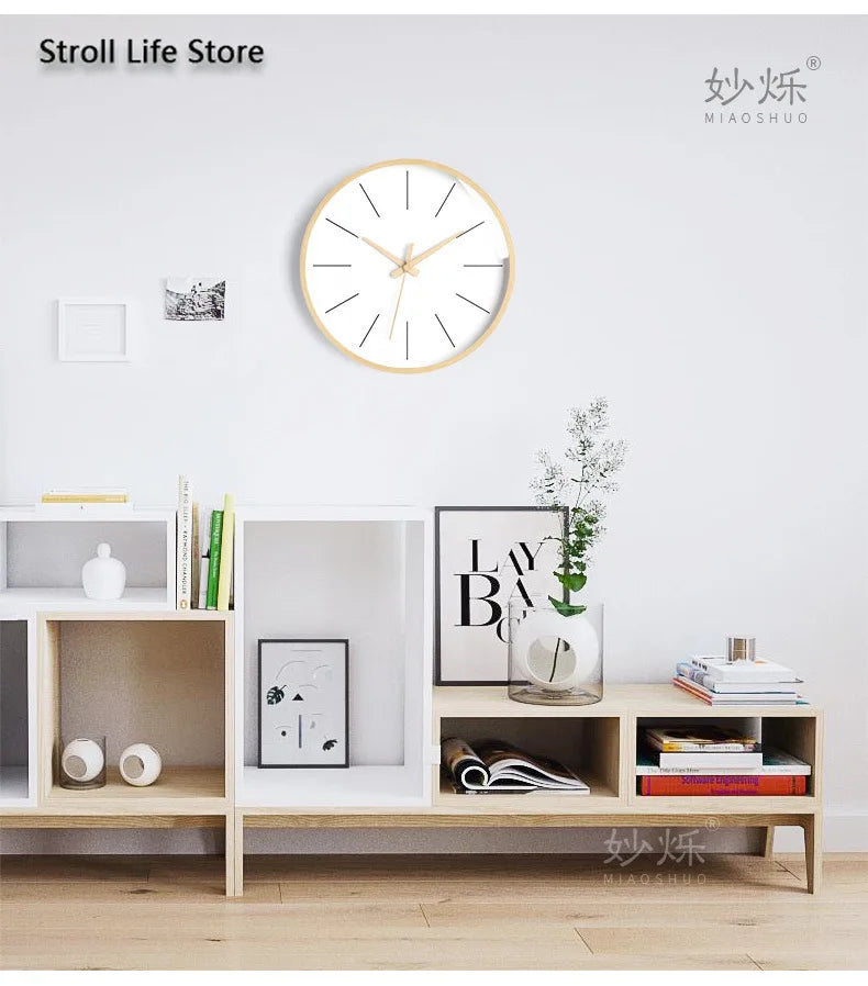 Horloge murale bois massif 30 cm