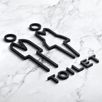 Lot de deux panneaux toilette autocollants