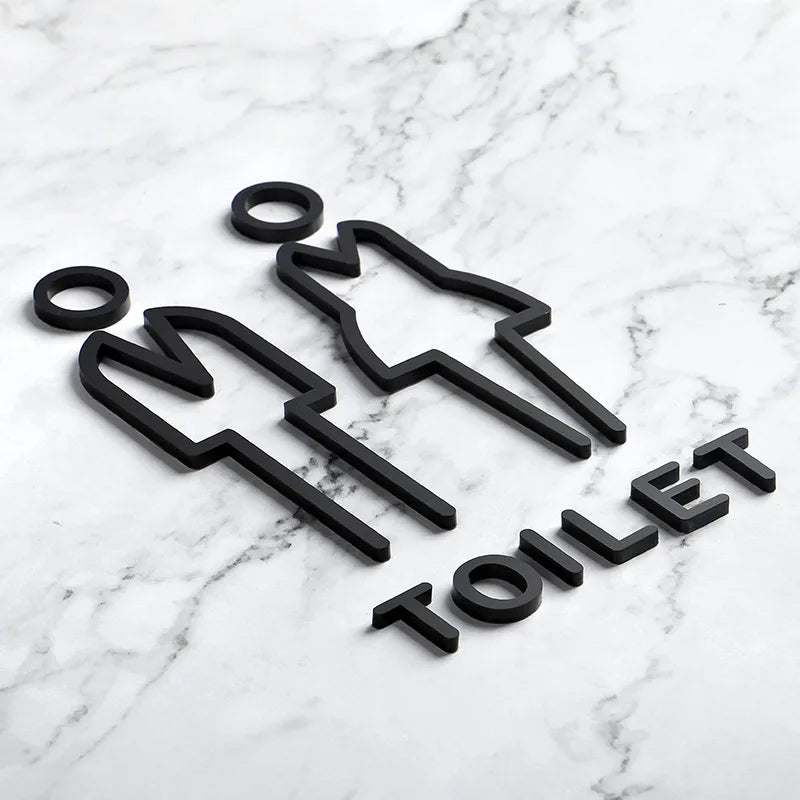 Lot de deux panneaux toilette autocollants