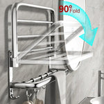 Porte-serviettes mural pliant en acier inoxydable 304 avec miroir argenté en position fermée
