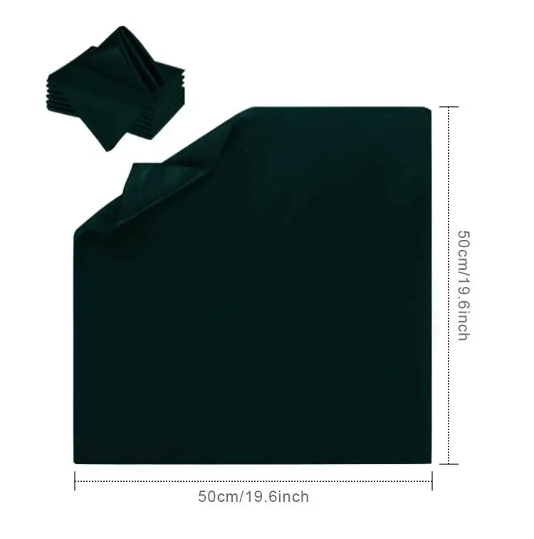 Tissu en satin vert foncé, carré de 50 cm x 50 cm, idéal pour l'artisanat, la décoration ou l'habillement.
