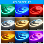Détail du ruban LED flexible avec éclairage uniforme en blanc chaud