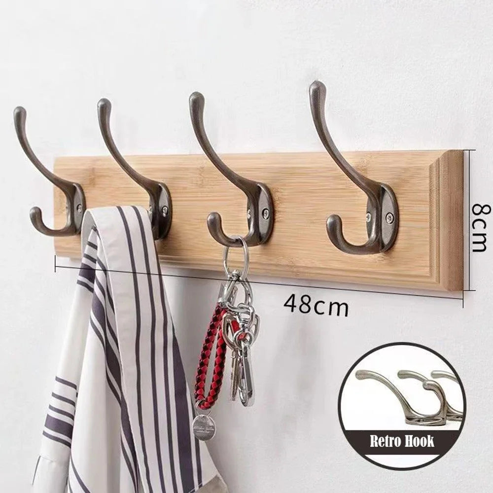Porte-manteau mural bois design couloir