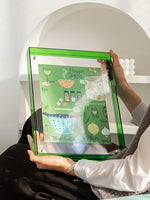 Cadre photo acrylique vert clair avec photo de paysage