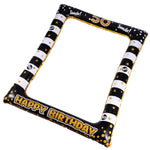 Cadre photo gonflable bleu festif avec accessoires