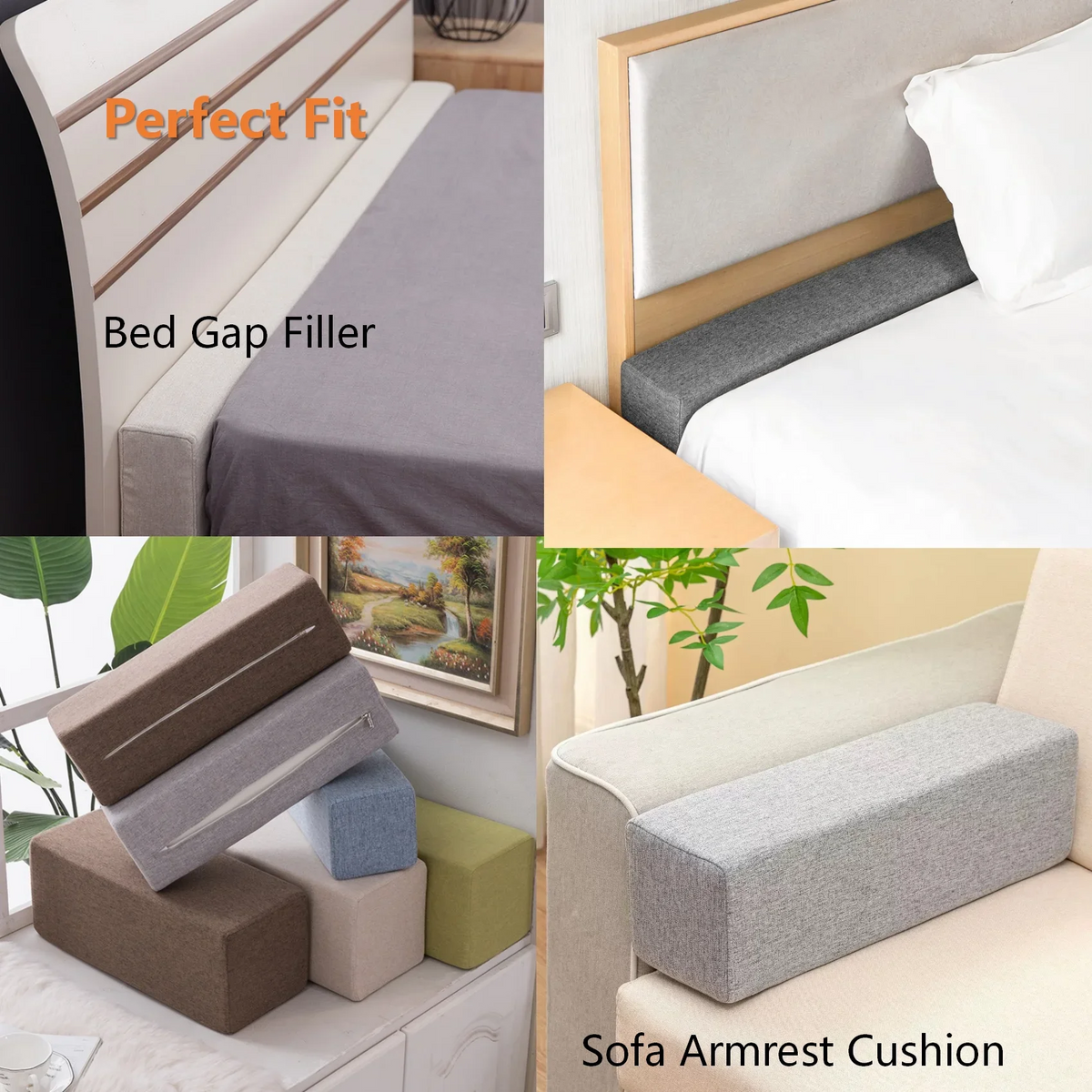Variété de tailles de coussins pour tête de lit disponibles chez Ombre Interieur
