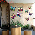 Décoration murale papillon métal 2D jaune clair