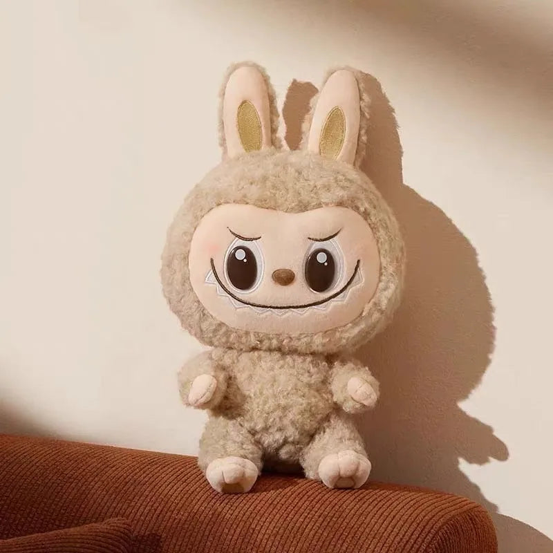 Pendentif Labubu en peluche gris pour ornement de bureau