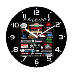 Détail de l'horloge murale avec motif Friends en couleur rose