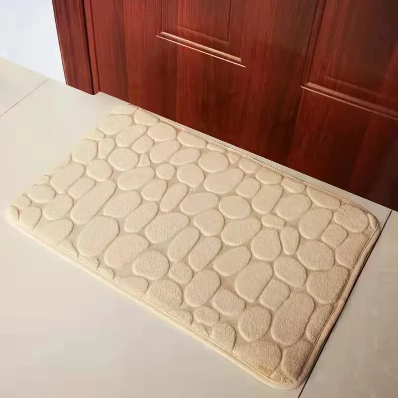 Tapis antidérapant salle de bain jaune clair