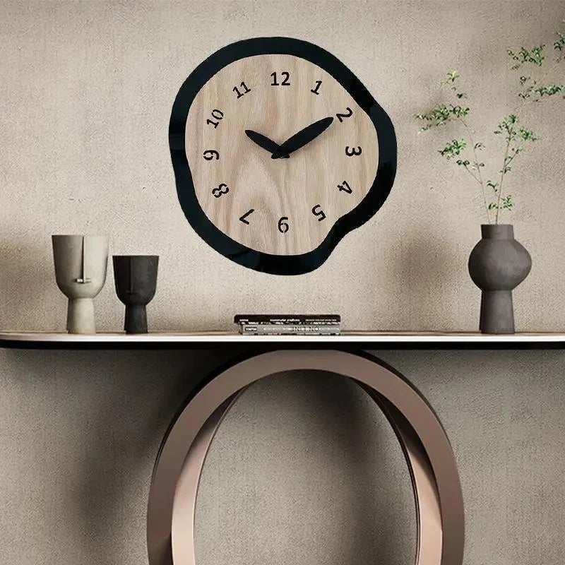 Horloge murale géométrique acrylique or
