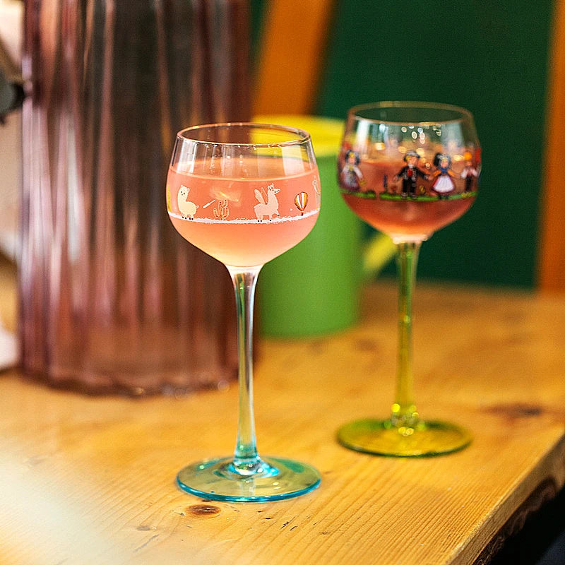 Verre à vin Alsace bleu ciel décoration Noël