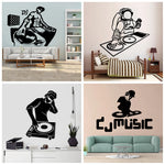 Sticker mural DJ avion en vinyle mat pour salon