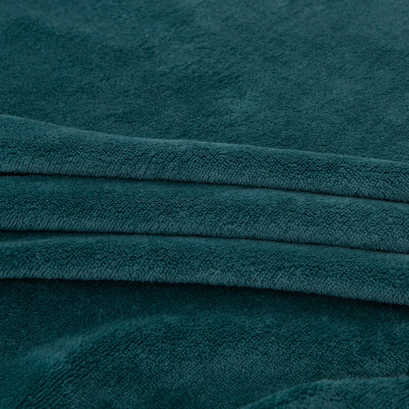 Drap-housse en flanelle verte couleur unie avec impression 3D effet visuel